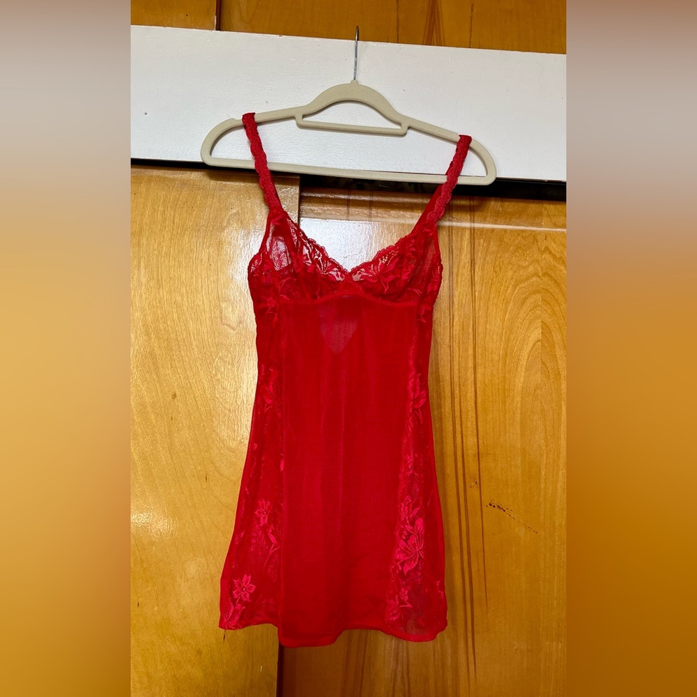 Victoria’s Secret red lingerie, size XS.